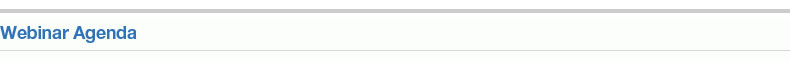 Webinar Agenda